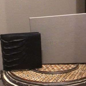 NWT Alexander McQueen men’s black wallet.